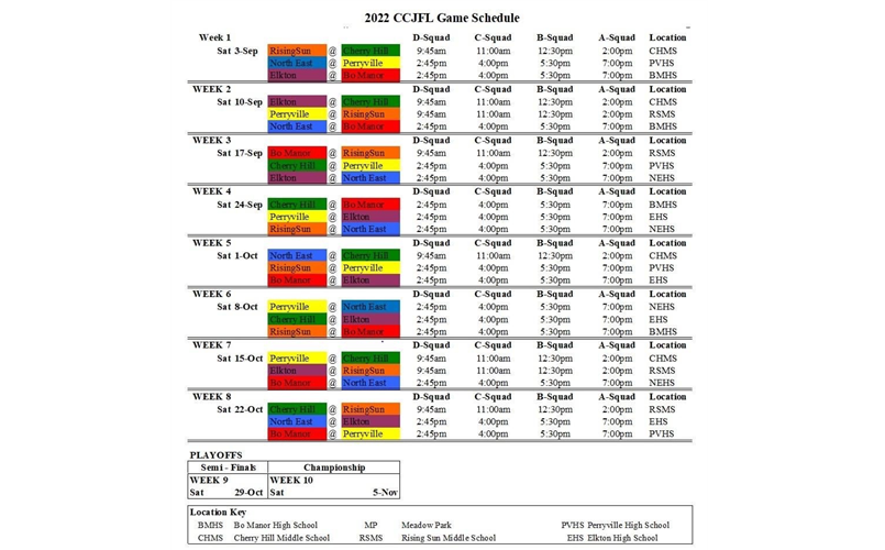 2022 GAME SCHEDULE