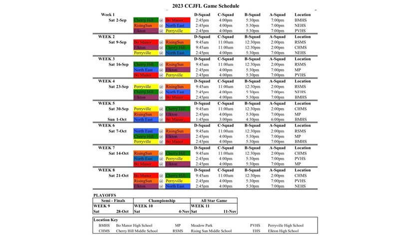 2023 GAME SCHEDULE